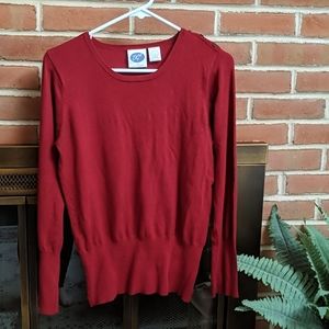 Diane Gilman Burgundy Banded Bottom Sweater